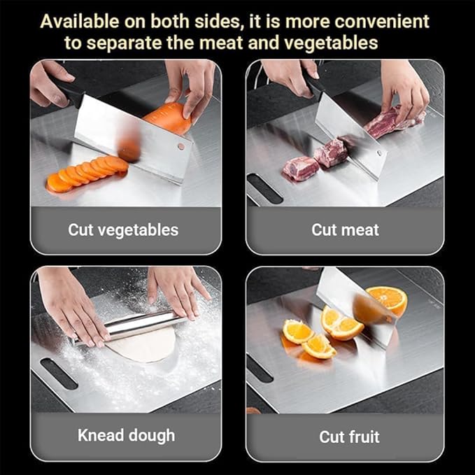 Titanium Cutting Board,100% Pure Titanium Cutting Boards for Kitchen, 2025 Double Sided Food-Grade Chopping Board for Cutting Meat Vegetable Fruit (14"L x 10"W)