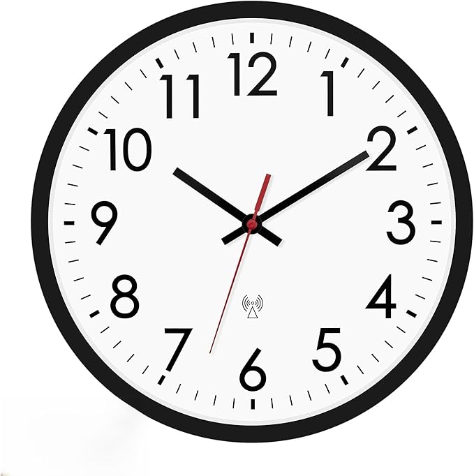 Lumuasky Atomic Wall Clock Analog 12 inch Silent Battery Operated Wall Clocks Modern Clock for Living Room, Office, Home, Bedroom, Kitchen, Bathroom