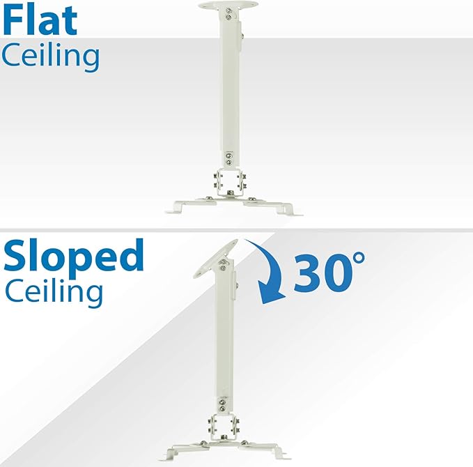 Mount-It! Ceiling Projector Mount | Full Motion and Height Adjustable from 14.5-21.5 Inches | Universal Bracket Fits Epson, Optoma, Benq, and Viewsonic Projectors | 30 Lbs Capacity (Medium)