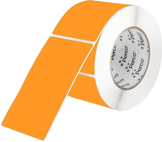 Perco Fluorescent Orange Labels 3x5 Inch 500 Stickers/Roll with Easy Peel Perforation and Strong Adhesion for Inventory Management, Color Coding, Moving Boxes, Retail, Organizing & CraftsâMade in USA