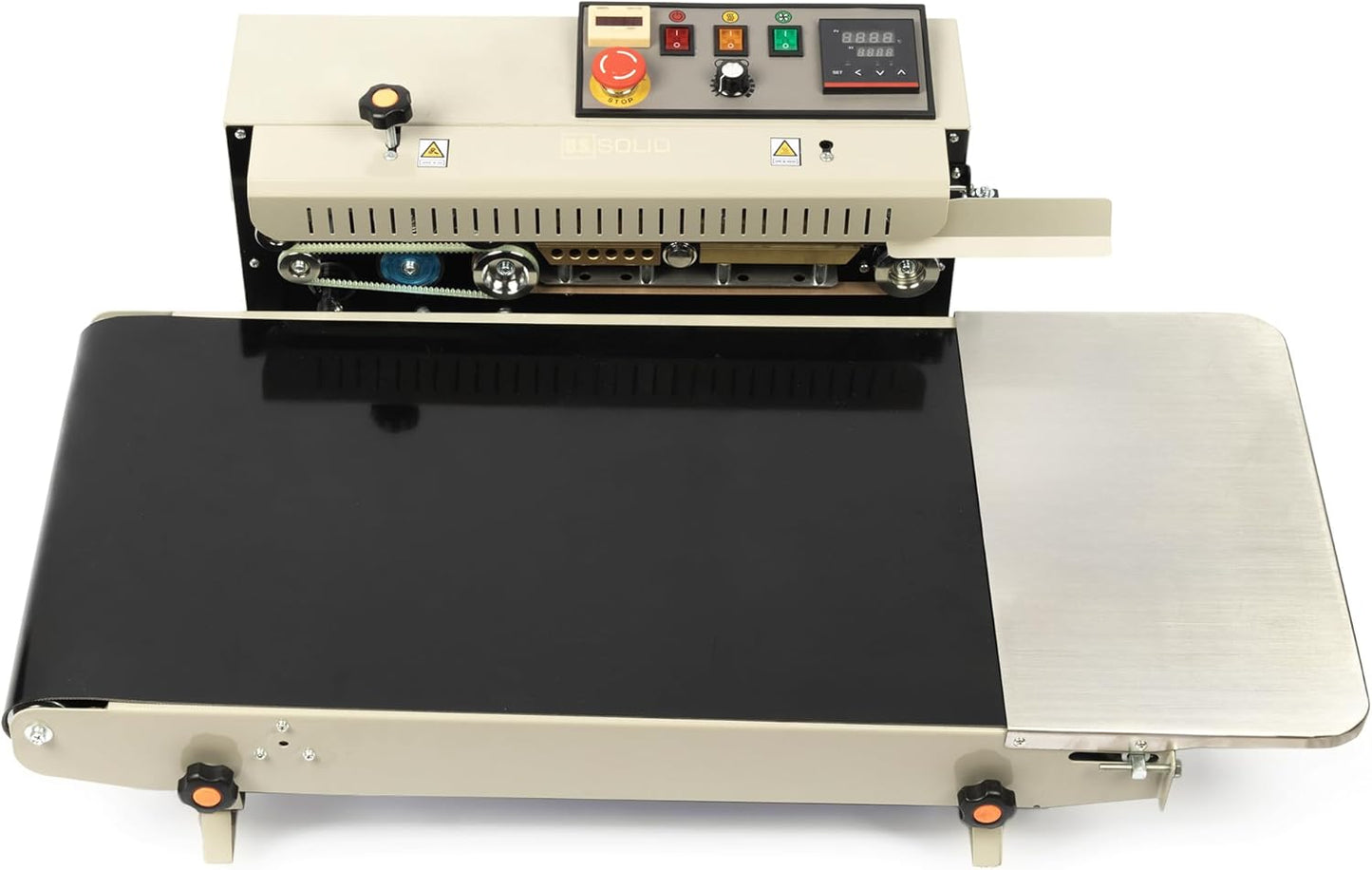 U.S. Solid Widened Continuous Bag Band Sealer Sealing Machine, Automatic Horizontal Band Sealer with Digital Temperature Control for 0.02-0.08mm PVC Bags Films Stamp Coding 110V/60HZ