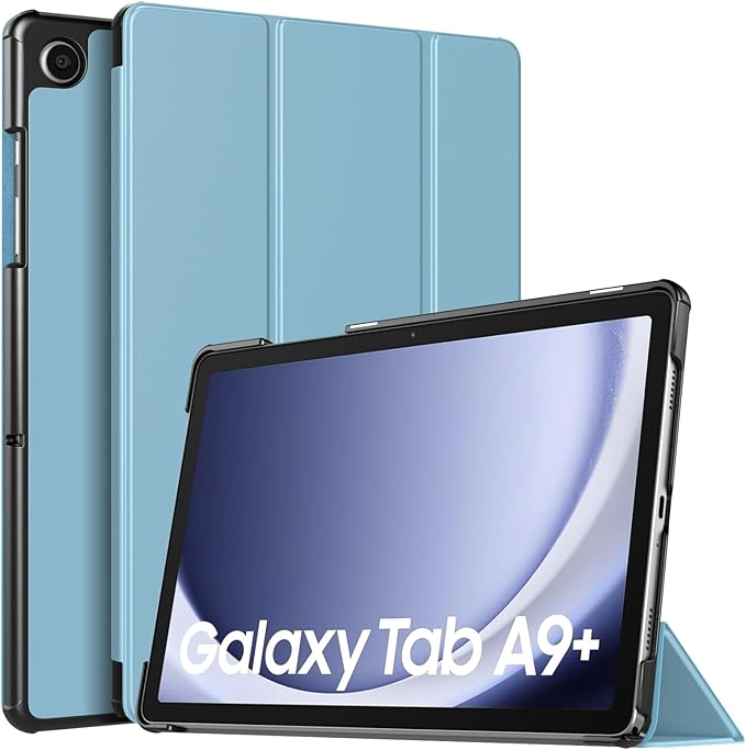 TiMOVO Case for Samsung Galaxy Tab A9+/A9 Plus 11 Inch 2023, Slim Lightweight Stand Hard Back Shell Protective Cover for Galaxy Tab A9+ Tablet SM-X210/X216/X218, Auto Wake/Sleep, Misty Blue
