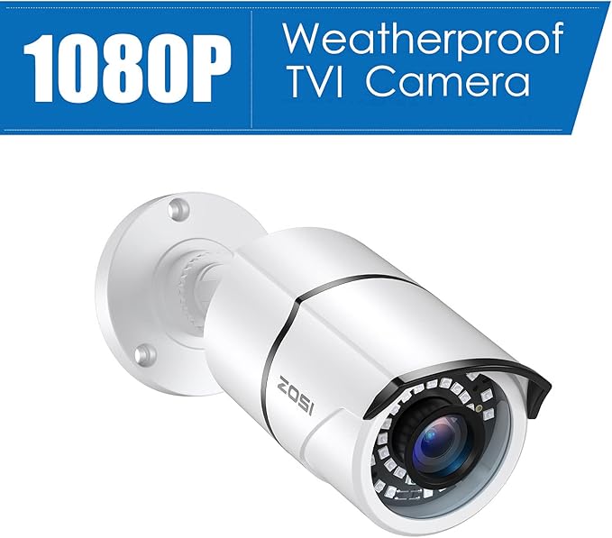 ZOSI 4 Pack 2MP 1080p HD-TVI Home Security Camera Outdoor Indoor 1920TVL, 36PCS LEDs, Night Vision, Weatherproof Surveillance CCTV Bullet Camera