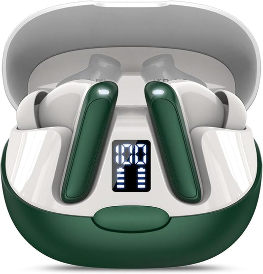 AI Language Translation Earbuds, 3-in-1 Translator Earbuds Real Time with 7 Translation Modes, with Audio and Video Call, 164 Language Bluetooth 5.3 Headphones Translating Device, Dark Green