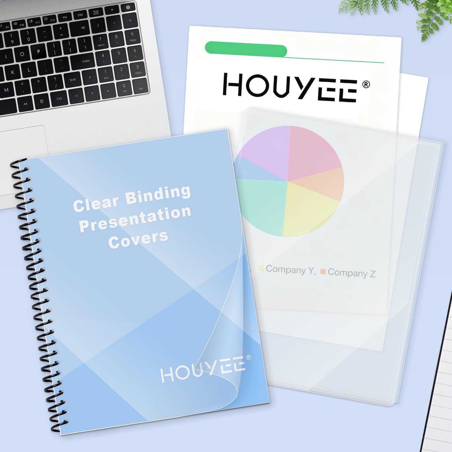 HOUYEE 200 Pack Clear Binding Presentation Covers, PVC Report Covers,10 Mil,8-1/2 x 11 Inches, Letter Size