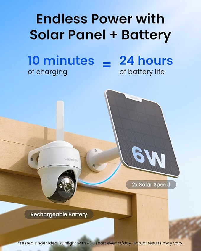 REOLINK 4K 4G LTE 360° Cellular Security Camera Wireless Outdoor +128G SD Card - 2Pack, No WiFi Solar Powered, SIM Card Included, 8MP Color Night Vision, Local/Cloud Storage, Go PT Ultra+Solar Panel 2