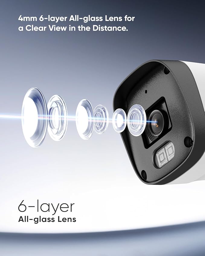 SANNCE 2K 3MP PoE Security Camera System, 8CH 6MP Surveillance NVR with 4PCS 3MP HD Weatherproof Cameras with H.265 Video Compression, Smart IR LED, APP Push Alert, Remote Access (Without HDD)