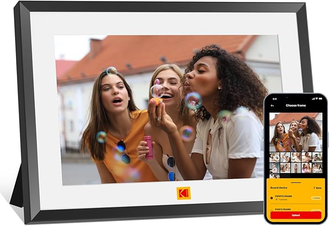 KODAK 10.1 Inch WiFi Digital Picture Frame,1280x800 HD IPS Touch Screen, Electronic Smart Photo Frame with 32 GB Memory, Auto-Rotate, Instantly Share Photos/Videos Anywhere