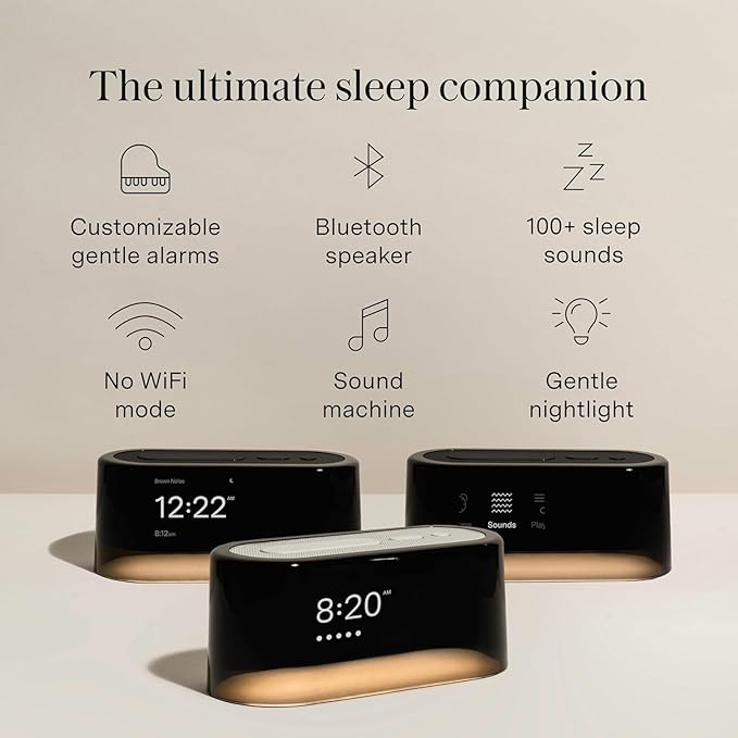 Loftie Alarm Clock with Sound Machine – Smart Alarm Clock with Light, White Noise, Bluetooth Speaker, Night Light Sound Machine, 100+ Sounds, Blackout Mode, No WiFi Mode, Optional Subscription -Penny