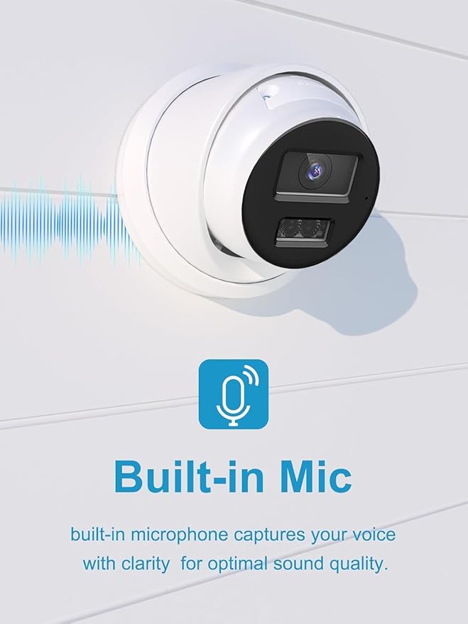 Anpviz 4K PoE IP Camera Outdoor, 8MP Smart Dual Light Turret Camera, Human/Vehicle Detection, 2.8mm Lens Wide Angle, Full Metal Housing, Built-in Mic, 120dB WDR, IP67 Waterproof, No Adapter