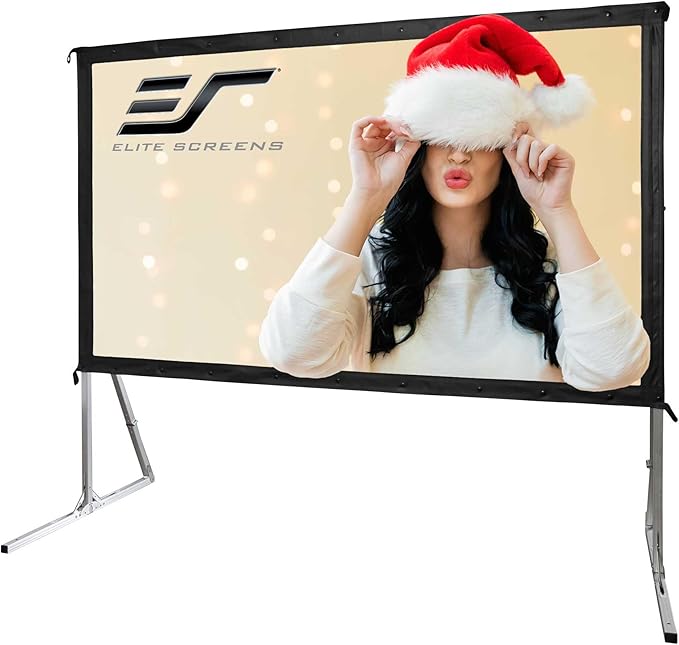 Elite Screens Yard Master 2, 120 inch Outdoor Projector Screen with Stand 16:9, 8K 4K Ultra HD 3D Fast Folding Portable Movie Theater Cinema 120" Indoor Foldable Easy Snap Projection Screen, OMS120H2