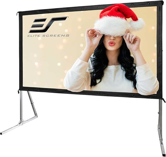Elite Screens Yard Master 2, 120 inch Outdoor Projector Screen with Stand 16:9, 8K 4K Ultra HD 3D Fast Folding Portable Movie Theater Cinema 120" Indoor Foldable Easy Snap Projection Screen, OMS120H2