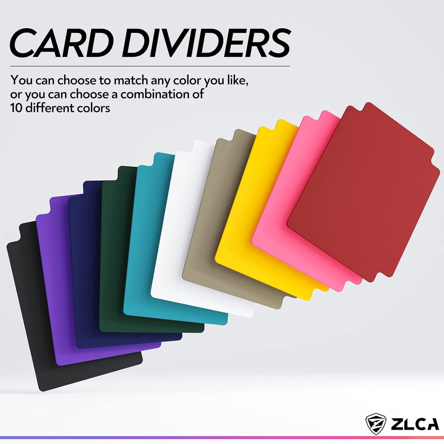 ZLCA 50-Piece Trading Card Dividers with Tabs, Plastic Separator for Storage Box Folder and Games - Baseball, Sports Card, 2.75 x 3.76 Inch (White)