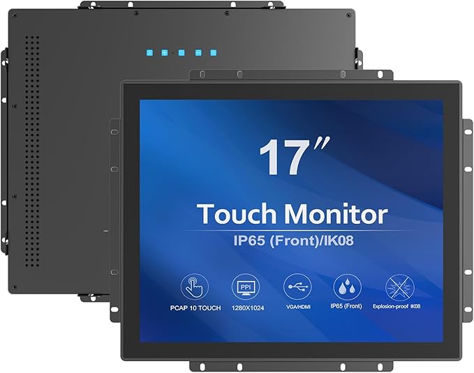 GreenTouch Outdoor High Brightness 1000 Nits 17 Inch Open Frame Interactive Industrial Capacitive Touchscreen Monitor