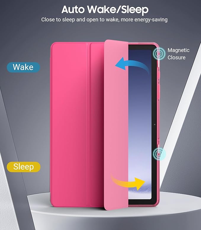 TiMOVO Case for Samsung Galaxy Tab A9+/A9 Plus 11" 2023, Slim Soft TPU Translucent Frosted Back Protective Cover for Galaxy Tab A9+ Tablet SM-X210/X216/X218, Auto Wake/Sleep, Bright Pink
