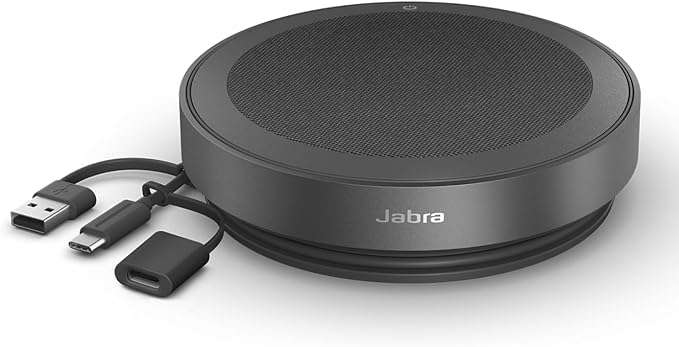 Jabra Speak2 75 (2025 Edition) Wireless Bluetooth Speakerphone - 4 Noise-Cancelling Mics, 65mm Speakers - New Linking Feature - USB-A Dongle - Certified for Microsoft Teams - Dark Grey
