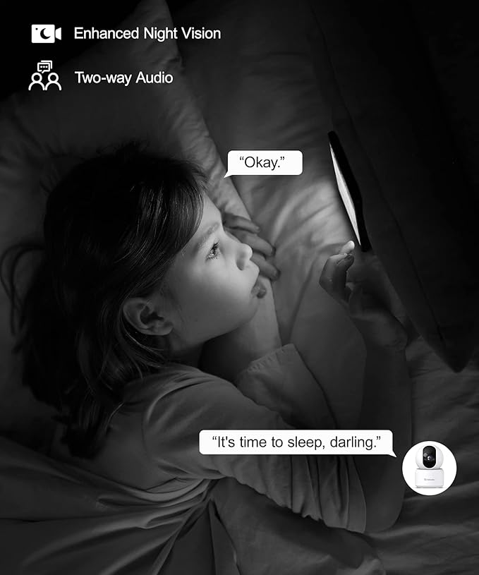 GALAYOU Indoor Security Camera 2K, Pet Camera, 360 Degree 2.4G WiFi Home Security Camera for Baby/Elder/Nanny with Night Vision, Siren, 24/7 SD Card Storage, Works with Alexa and Google Assistant G2