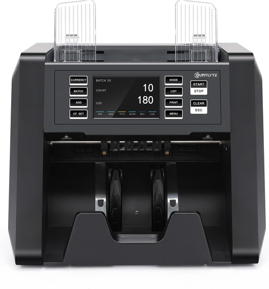C-N70A Mixed Denomination Money Counter Machine,Value Counting,Multi Currency,CIS/UV/MG/IR Counterfeit Detection Bill Counter,Serial Number,Printer Enabled,Touch Screen,Cash Counter