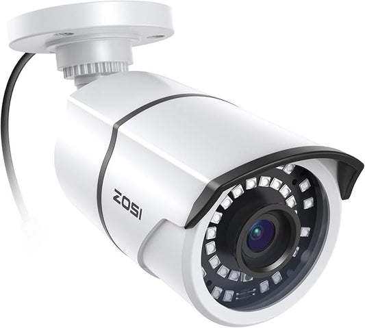 ZOSI 1080p CCTV Security Camera, 4-in-1 TVI/CVI/AHD/CVBS Bullet Cameras, IP66 Weatherproof, 36PCS IR LEDs, 120ft Night Vision, Aluminum Metal Housing, Work for 1080P Home Surveillance Analog DVR