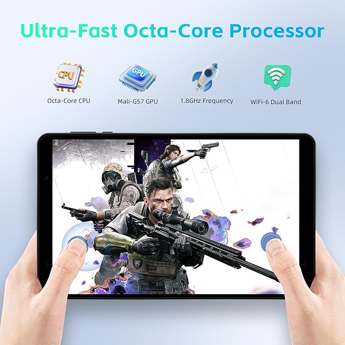 HAOVM 【2025 Android 15 Tablet M8 Tablet 8 inch，8 core CPU, 12GB+64GB，2TB Expandable, HD IPS Display, Wi-Fi 6, BT5.4, 5MP+8MP Camera, 5100mAh Large Battery, Widevine L1, Black