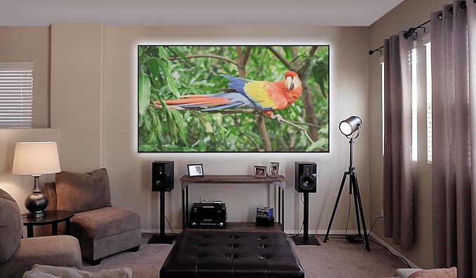 Elite Screens 158 inch CLR/ALR Projector Screen 16:9 4K, Standard Throw Projection, Edge Free Ambient Light Rejecting Grey for Indoor Movie Screen Home Theater - Aeon CineGrey 3D- AR158DHD3