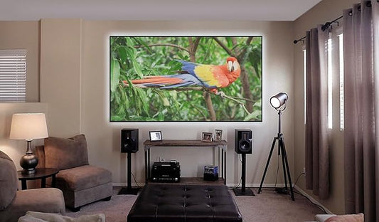 Elite Screens 158 inch CLR/ALR Projector Screen 16:9 4K, Standard Throw Projection, Edge Free Ambient Light Rejecting Grey for Indoor Movie Screen Home Theater - Aeon CineGrey 3D- AR158DHD3