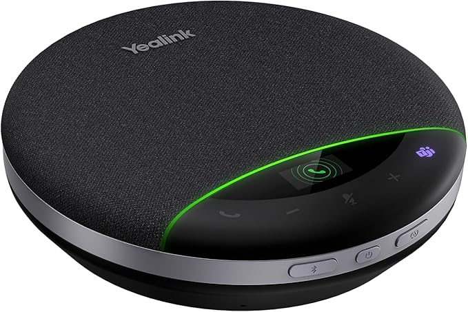 Yealink Bluetooth Speakerphone SP96 Support Daisy-Chain 26H Talk Time Teams Certified 65mm Conference Speaker and 6 Microphones Smart AI Noise-Canceling 5m Voice Pickup Radius 1.2m USB C/A 400g