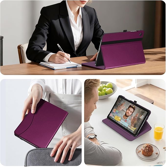 Fintie Case for Samsung Galaxy Tab A9 Plus/A9+ 5G 11 Inch 2023 Model (SM-X210/X216/X218), Multi-Angle Viewing Smart Stand Back Cover with Pocket Auto Wake/Sleep, Purple