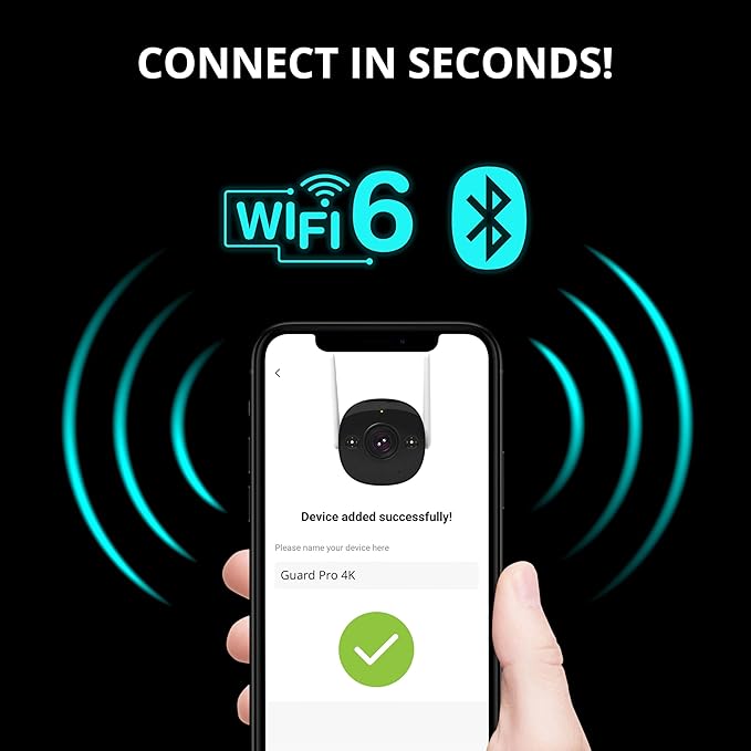 Defender AI Powered 4K Guard Pro 8MP WiFi 6/Bluetooth, Plug-in Power Wireless Security Camera Outdoor - Camera for Home Security with Smart AI Human Detection, Two-Way Talk, Works w/Guard App