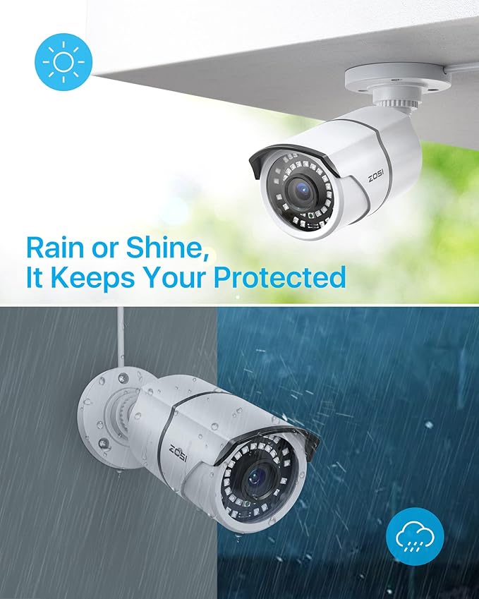 ZOSI H.265+ 1080p 16 Channel Home Security Camera System with AI Human Vehicle Detect,16CH DVR Recorder and 12 x 1080p CCTV Bullet Camera Outdoor Indoor, 120ft Night Vision, 105°Wide Angle (No HDD)