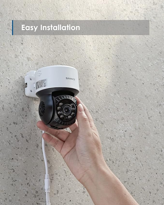 SANNCE 1080P PT Dome Camera, 2MP Pan/Tilt Outdoor Security Camera, 30M Night Vision for Analog CCTV Surveillance System, Remote Access, IP65 Waterproof, No Including Adapter