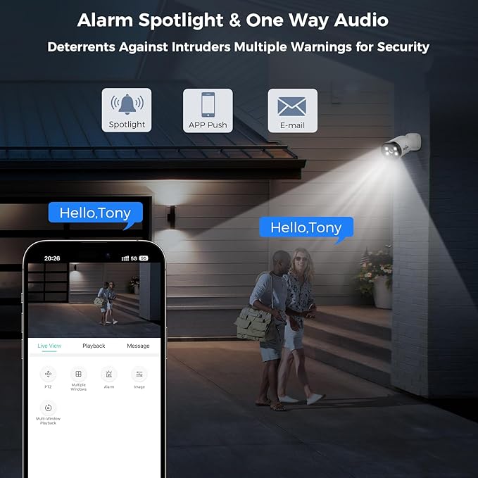 Hiseeu 4K Wired Security Camera System Outdoor with Audio,Smart Dual Light,AI Human/Vehicle Detection,3TB HDD,4K Surveillance DVR Kit 8CH,4X8MP Home CCTV Cameras,Smart Playback,100ft Night Vision