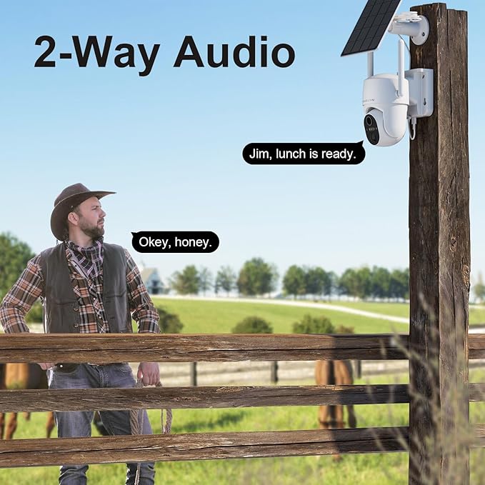 HOSAFE.COM No WiFi Security Cameras Wireless Outdoor, 4G LTE Cellular Security Camera, Solar Camera for Home Security, 360 PTZ, Human Sensor, 2K HD, 2-Way Talk, IP66