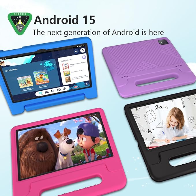 Kids Tablet, 11 inch Android 15 Tablet for Kids, 20GB RAM 128GB ROM Octa-Core 8000mAh Battery Childs Tablets with Shockproof Case, Bluetooth, WiFi, Parental Control, Dual Camera, GPS