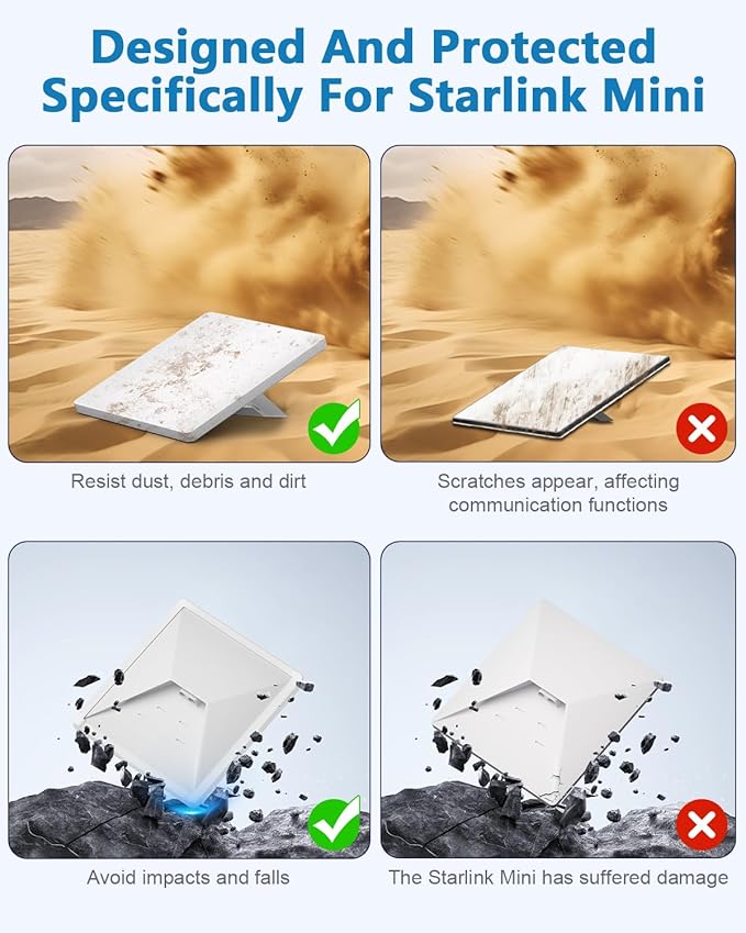 Starlink Mini Cover Silicone Protective Case for Starlink Mini Dish, Waterproof Shockproof Anti-Scratch Cover for Outdoor Travel & Camping Starlink Accessories White