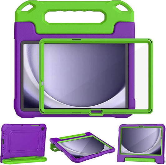 YIHE Kids Case for Samsung Galaxy Tab A11 Plus 2025 & A9 Plus 2023 11 Inch, Shockproof Handle Stand Cover with Built-in Screen Protector, Purple&Green