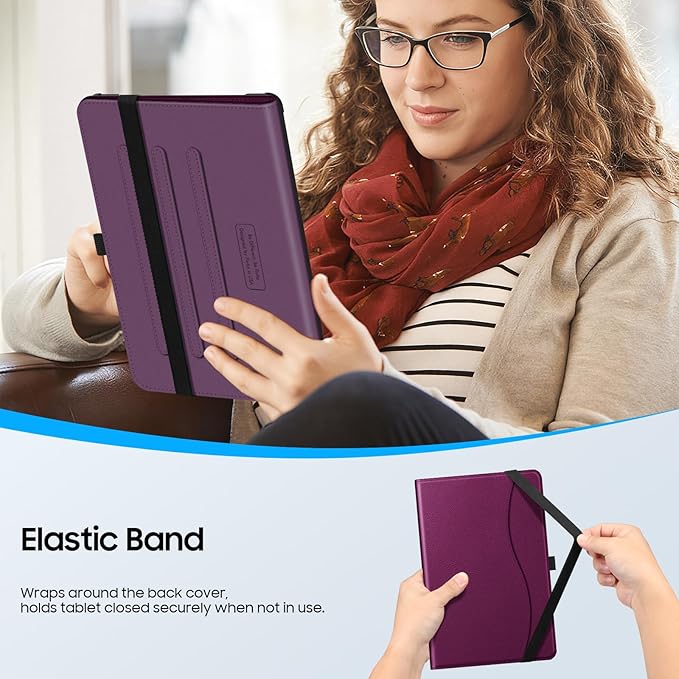 Fintie Case for Samsung Galaxy Tab A9 Plus/A9+ 5G 11 Inch 2023 Model (SM-X210/X216/X218), Multi-Angle Viewing Smart Stand Back Cover with Pocket Auto Wake/Sleep, Purple
