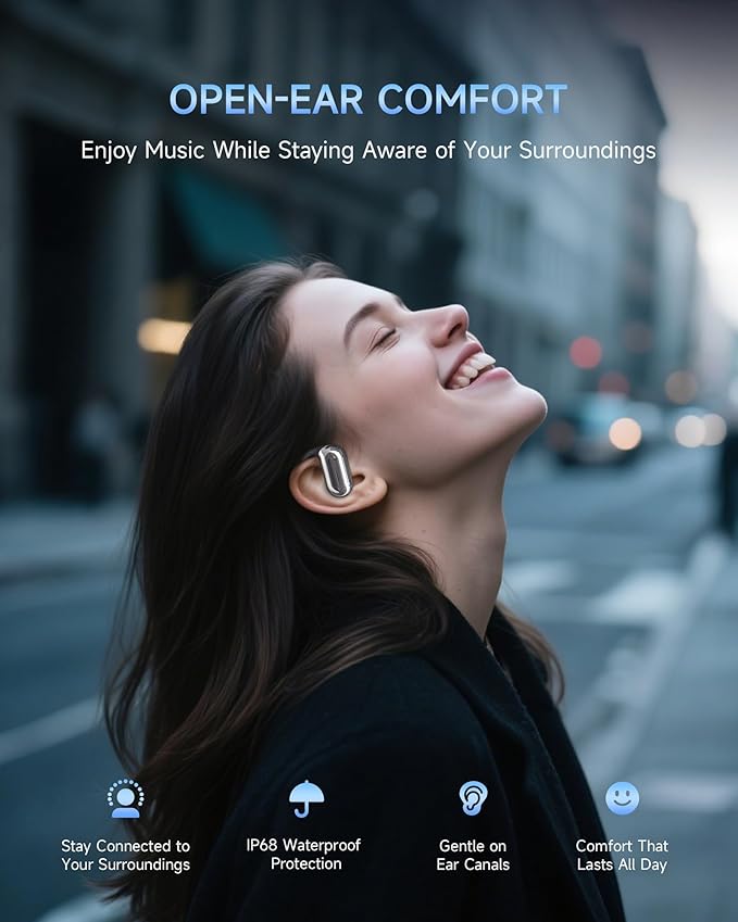 AI Translation Earbuds Real Time, 3-in-1 Translator Earbuds, 80H Playtime Translating Device, 144 Language Translator Earbuds for iPhone and Android, for Travel/Business/Meeting/Learning