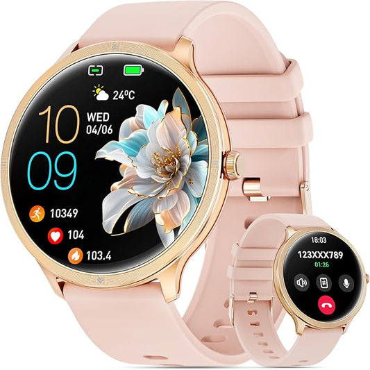 Smart Watch, 1.75" AMOLED Smartwatch for Men Women(Answer/Make Call), Fitness Activity Tracker Heart Rate/Sleep Monitor/Pedometer, IP68 Waterproof, 100+ Sport Modes Smart Watches for Android iPhone