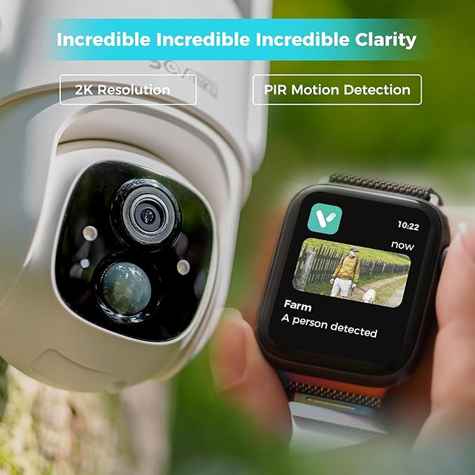 SOVMIKU C1 4G LTE Cellular Security Camera Wireless Outdoor, $14.9/Month for Unlimited Data, Easy to Setup, IP65 Waterproof, No Wi-Fi Surveillance Cam Two Way Audio, Color Night Vision, 32GB Included