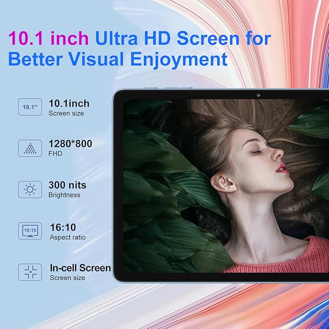 Tablet 10 inch Android 15 Tablets 30GB RAM 128GB ROM 1TB Expand, 8000mAh Octa-Core Tablets with Keyboard Mouse, HD IPS Display, Gemini AI, GPS, 5G WiFi, Widevine L1, Split-Screen - Metal Blue