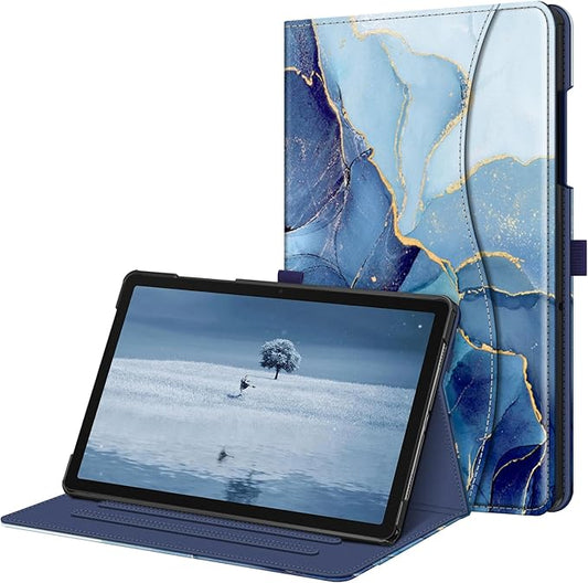 Fintie Case for Samsung Galaxy Tab A9 Plus/A9+ 5G 11 Inch 2023 Model (SM-X210/X216/X218), Multi-Angle Viewing Smart Stand Back Cover with Pocket Auto Wake/Sleep, Ocean Marble