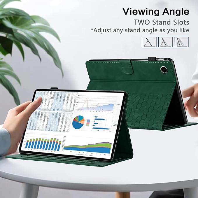 Case for Samsung Galaxy Tab A9 Plus/A9+ 5G 11 Inch 2023 Model (SM-X210/X216/X218), Multi-Angle Viewing Smart Stand with Pocket Auto Wake/Sleep PU Leather Tablet Cases Flip Folio Cover Green