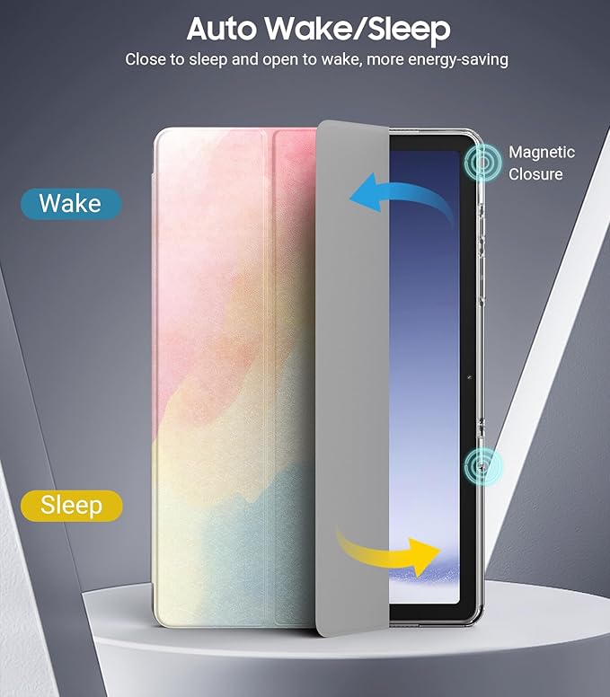 TiMOVO Case for Samsung Galaxy Tab A9+/A9 Plus 11" 2023, Slim Soft TPU Translucent Frosted Back Protective Cover for Galaxy Tab A9+ Tablet SM-X210/X216/X218, Auto Wake/Sleep, Rainbow