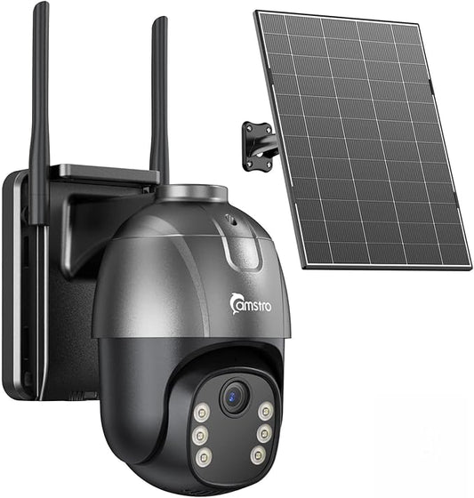 4G LTE Cellular Solar Security Camera Wireless Outdoor,AOV 24/7 Continuous Recording Camera with SIM Card,AI Tracking Detection,32GB Memory SD Card, 360°Pan & Tilt Surveillance, IP66, No WiFi