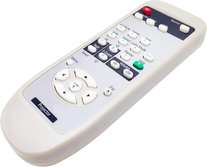 1515068 Projector Remote Control for Epson EB-X9, EH-TW420, EH-TW450, EX31, EX3200, EX51, EX5200, EX71, EX7200, PowerLite 1220/1260/ 79/ Home Cinema 705HD/ S10+/ S7/ S9/ W10+/ W7/ X9, VS200