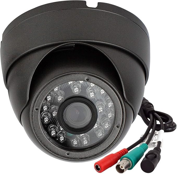 Analog CCTV Camera HD 1080P 4-in-1 (TVI/AHD/CVI/960H Analog) Security Dome Camera Outdoor Metal Housing, 24 IR-LEDs True Day & Night Monitoring 3.6mm Lens (Grey)