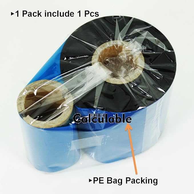 Black 2.52" x 1476' (64mmx450m) Thermal Transfer Wax Ribbon for Zebra Desktop Printer,TEC,DATAMAX,INTERMEC,Avery,Citizen,SATO,TSC,GODEX,ARGOX,BEIYANG,POSTEK
