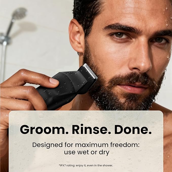 Yineel HC600 Beard Trimmer for Men, All-in-One Cordless Grooming Kit, Waterproof Electric Razor & Hair Clipper for Face Mustache Body Nose Hair Trimming, Precision Blades, Gifts for Men Barber