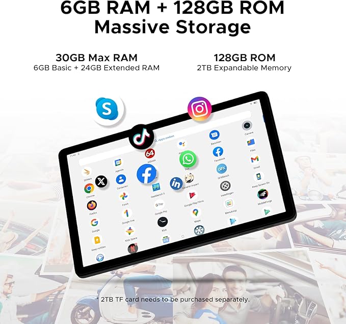 DOOGEE Tab A9 Pro+ Android 16 Tablet,11 inch Tablet with 90Hz Display,30GB+128GB/2TB TF Octa-Core Gaming Tablets,8580mAh,1080P,Bluetooth 5.0+5G WiFi Tablets,13MP+5MP,Face ID/OTG
